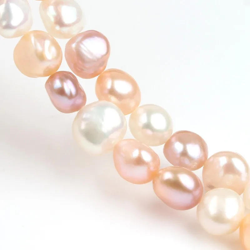 AAA 7-8 мм натуральный пресноводный жемчуг Белый Оранжевый разноцветные плоские