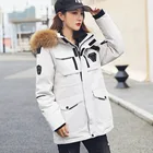 Утолщенный женский пуховик с большим натуральным меховым воротником, теплая парка-30 градусов, пара повседневных водонепроницаемых пуховых зимних пальто, Размер 3XL