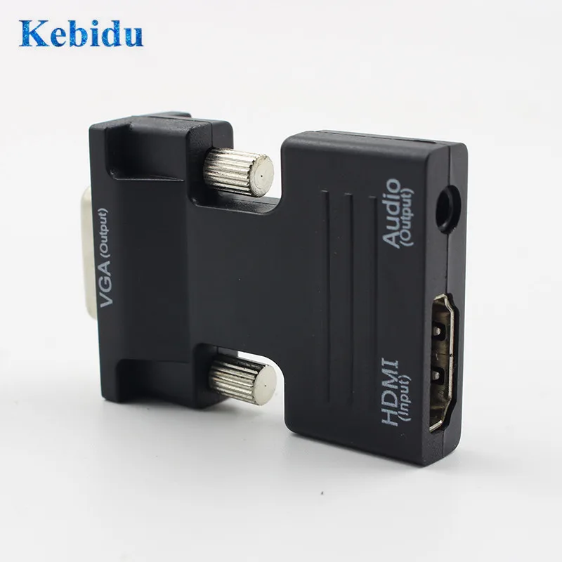Адаптер KEBIDU HDMI совместимый с VGA/3 5 мм преобразователь аудиоразъема Мама папа