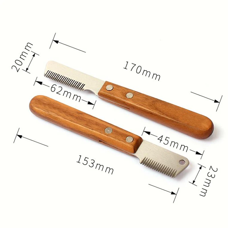 

Professional Dog Comb Stainless Steel Wooden Handle Stripping Knife Pet Hair Remover Pluck Excess Undercoat Accessories