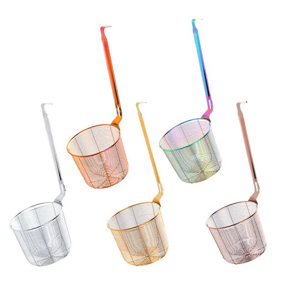 

Kitchen Stainless Steel Food Filter Noodle Colander Soup French Fries Foods Cooking Basket Strainer