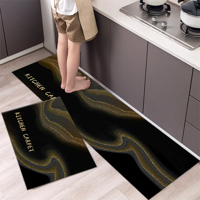 

New Kitchen Carpet Home Cabinet Floor Mat Refrigerator Floormat Anti-slip Antifouling Entrance Doormat Bathroom Bathtub Rug Mats