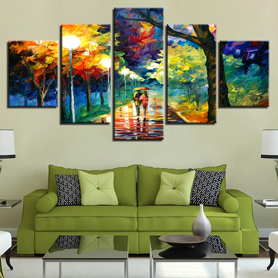 Настенная живопись для гостиной Настенный декор 5 шт. картина влюбленных под