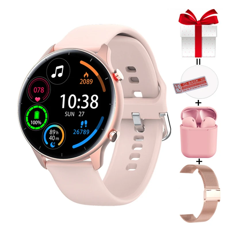 

Women's Smart Watches Waterproof IP68 Hebrew Smartwatch 2021 With Answer Call Custom Watchface Whatsapp Notification PK DT88 PRO