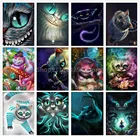 Алмазная живопись 5D сделай сам, квадратная вышивка из страз Алиса в стране чудес, Любовь Чеширского Кота, вышивка крестиком, подарок