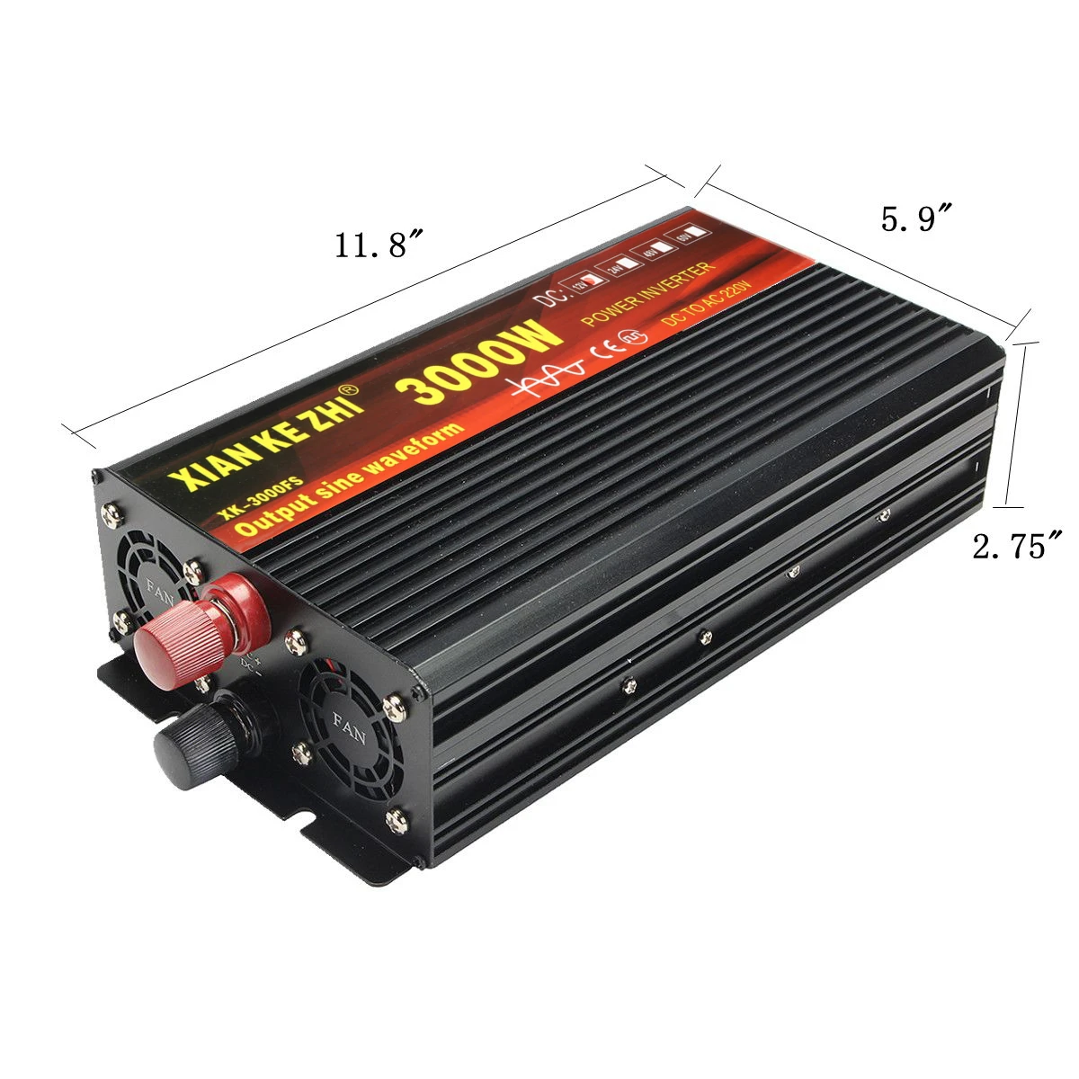 Инвертор 12 V/24 V 220V 2000/3000/4000W Напряжение трансформатор с немодулированным синусоидальным сигналом Мощность инвертор DC12V к переменному току 220V преобразователь+ 2 светодиодный Дисплей