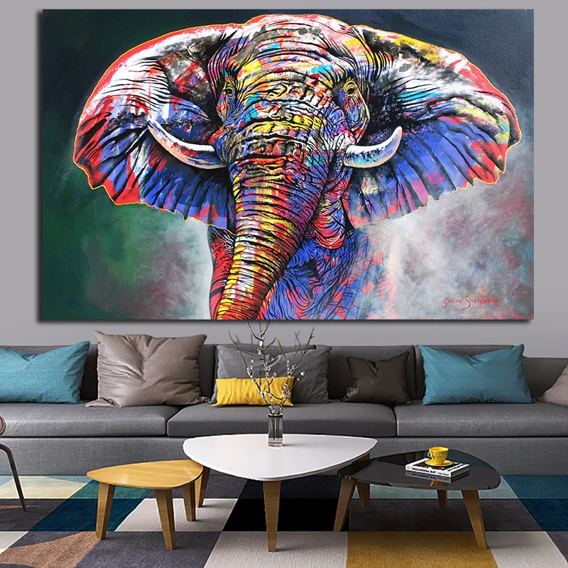 Картина на холсте с изображением слонов настенные плакаты и принты современными