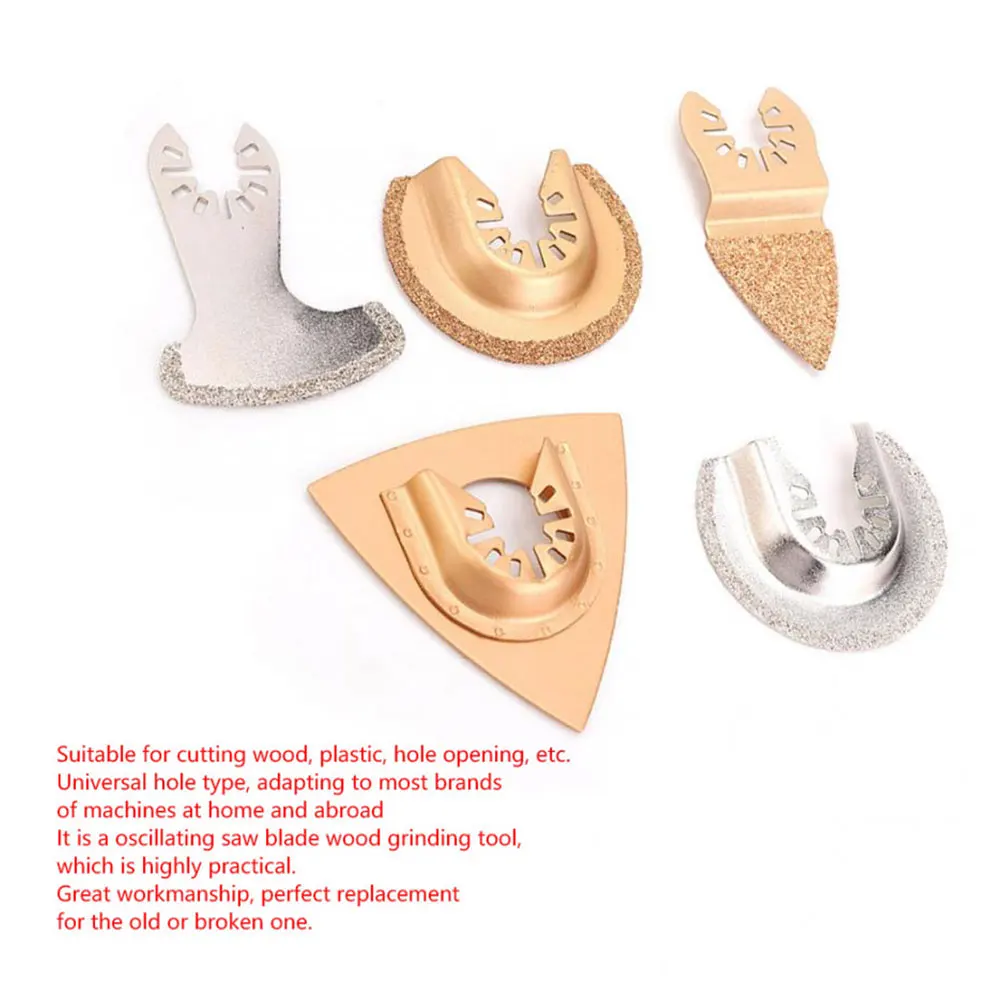 

5pcs Oscillating Renovator Multi-tool Saw Blades Ceramics Cutting Sanding HCS Multitool Accessory for Fein Multimaster Dewalt