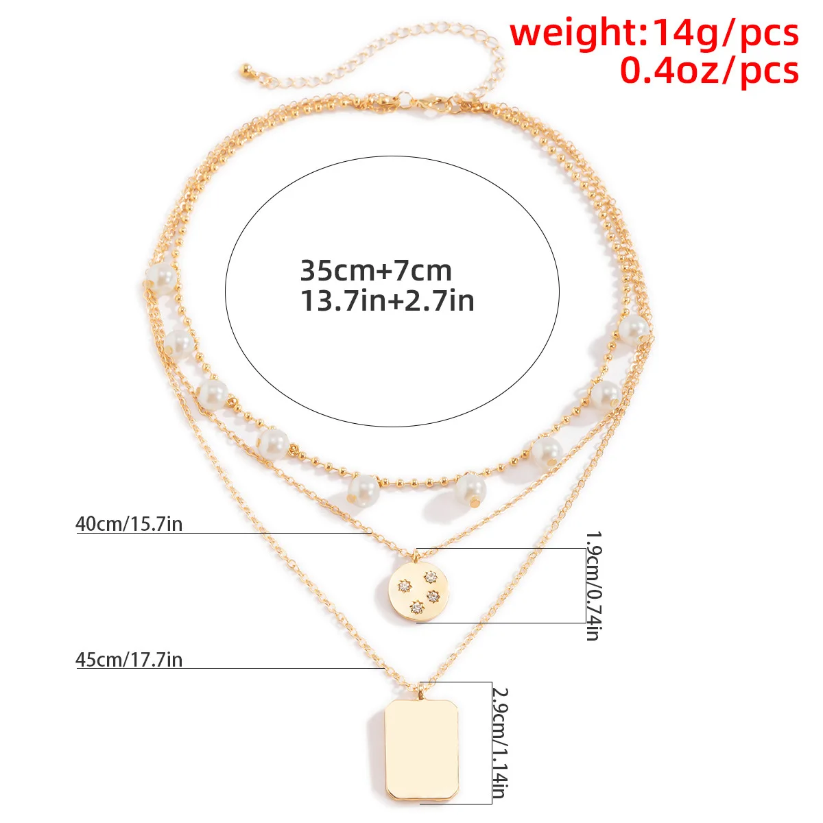 Новое Ретро креативное геометрическое ожерелье с имитацией жемчуга панк микро