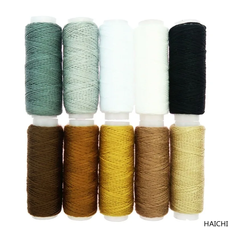 

10x THICK Polyester THREAD Cord for Jeans Bag Denim Button Sew Craft Rainbow Home Sewing for Hand Knitting Clothing Threads Hot
