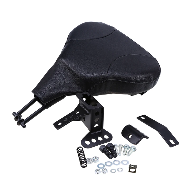 Black Fan-shaped Motorcycle Seat Parts Bracket Mounts selle Cafe Racer Motocross Cushion Pad For Harley Glide 2014-2016 |