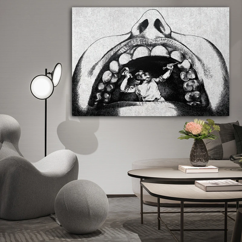 

Dentist Humor Stone Art Print Art Tooth Anatomical Office Decor Medical Canvas Print Wall Pictures Medical