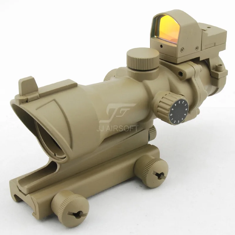 JJ Airsoft ACOG Style 4x32 оптическая подсветка с Docter Mini Red Dot &amp Killflash/kill flash