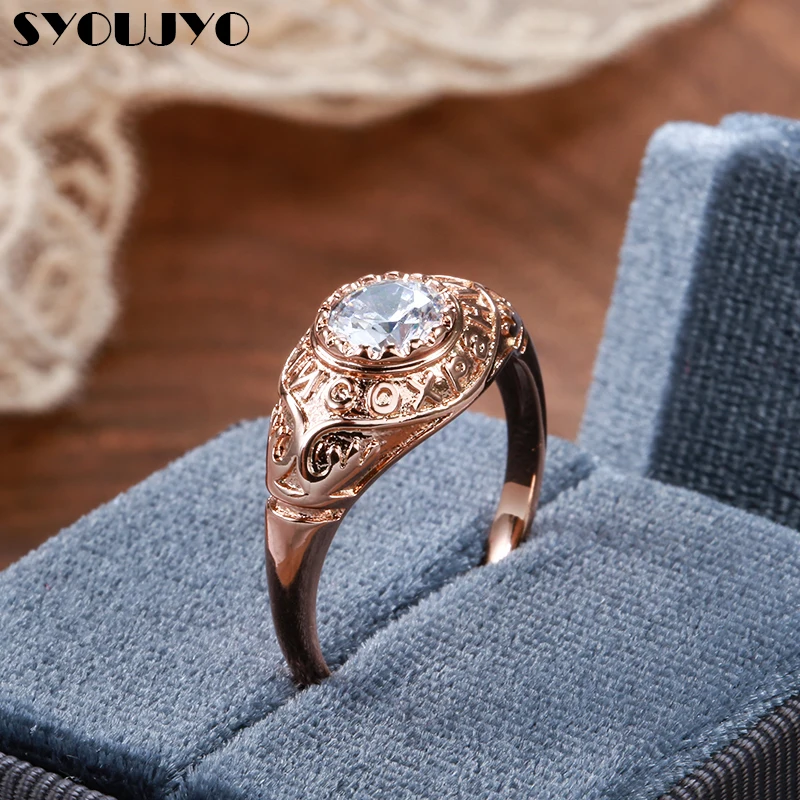 

Женское кольцо из розового золота 585 пробы с натуральным Цирконом