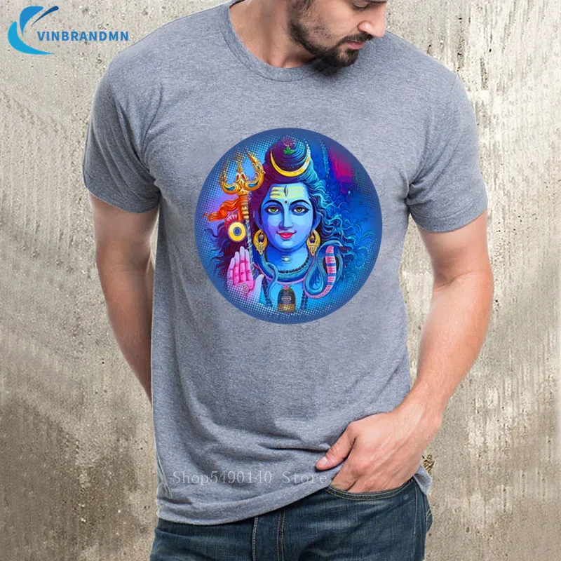 Промоакция 2020 летние смешные футболки из индуистского Шива Бога мужские с