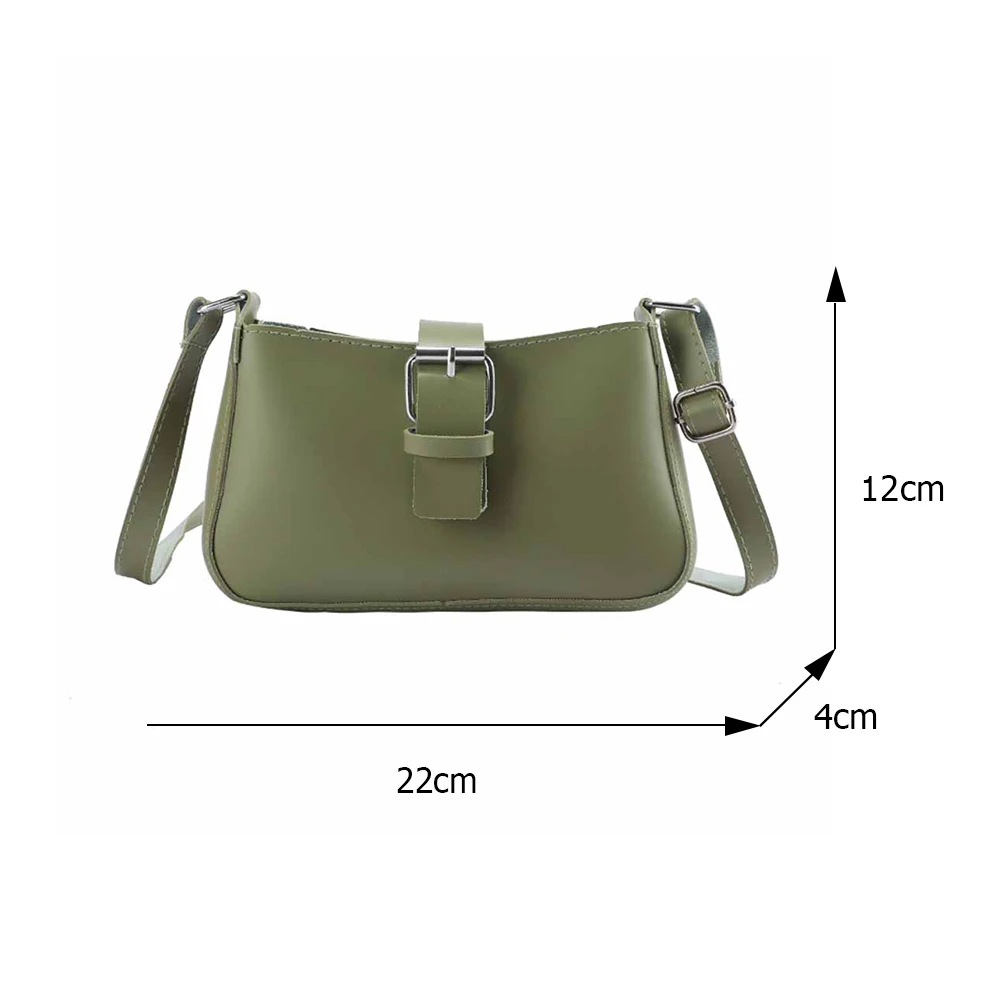 

Fashion Women Pin Buckle Shoulder Bag PU Leather Crossbody Messenger Bag Casual All-match Ladies Solid Color Small Handbag Purse