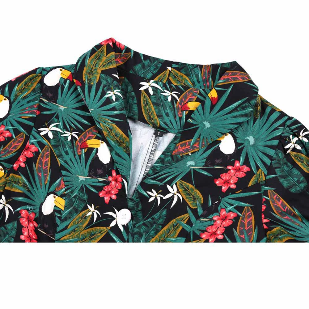 Попугай с птичьим принтом летнее платье размера плюс для женщин в винтажном