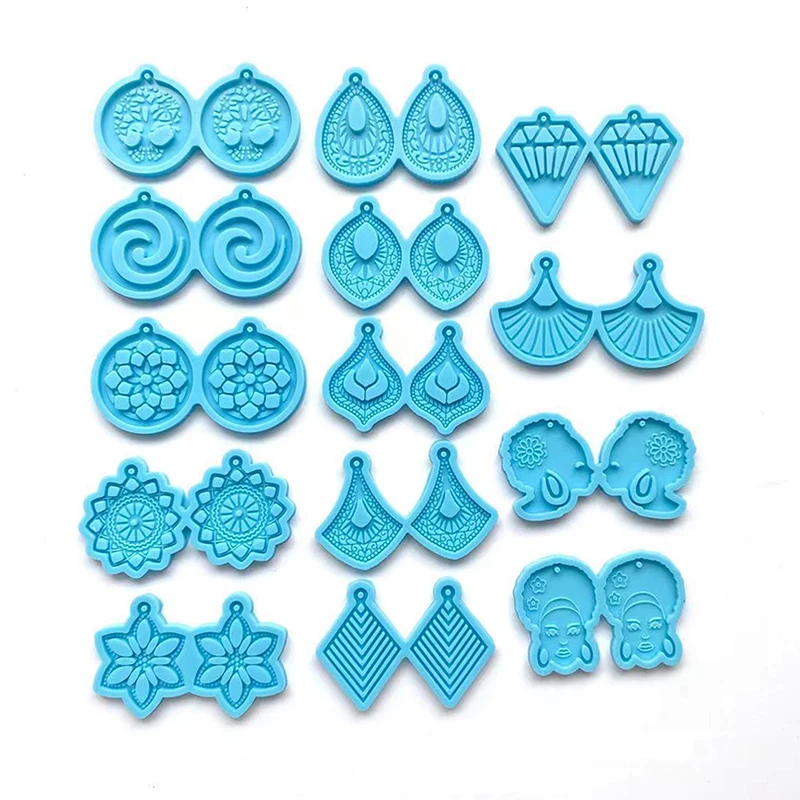 

Earrings Mold DIY Epoxy Resin Mold Keychain Pendant Silicone Mold Crafts Jewelry Making Necklace Ear Studs Casting Mould