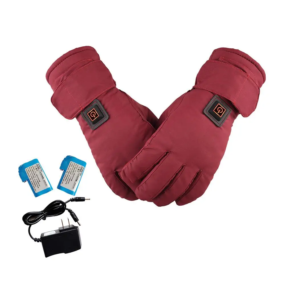 

7.4V 2600MA Battery Powered Electric Heated Gloves Waterproof Touch Screen Motorcycle Electrocar Heating Gloves Rechargeable