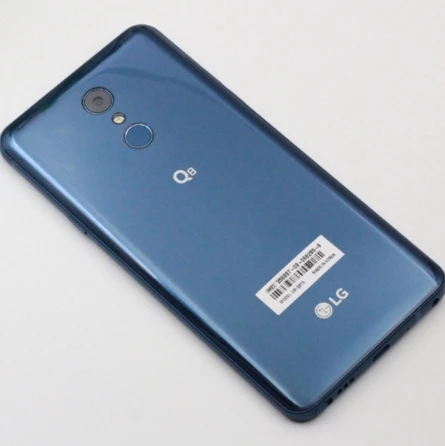 Синий LG Q8 разблокированный 6,2 дюймов Восьмиядерный 4 Гб ОЗУ 64 Гб ПЗУ 16 МП камера 1080p Snapdragon 450 отпечаток пальца Android мобильный телефон - Цвет: Синий