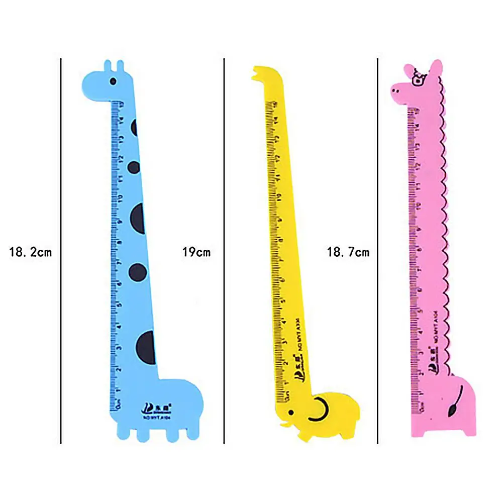

Cute Cartoon Giraffe Animal Plastic Ruler Kids Student School Stationery Gift
