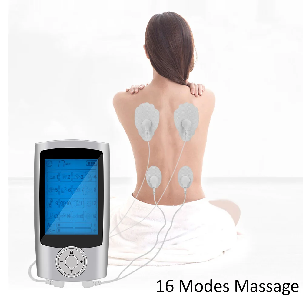16 режимов десятки блок машины 4 электродные подушечки вибрации Акупунктура