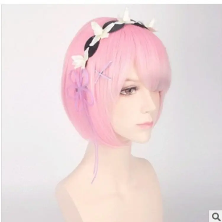 

Парик для косплея Rem Ram с надписью «Re:Zero»