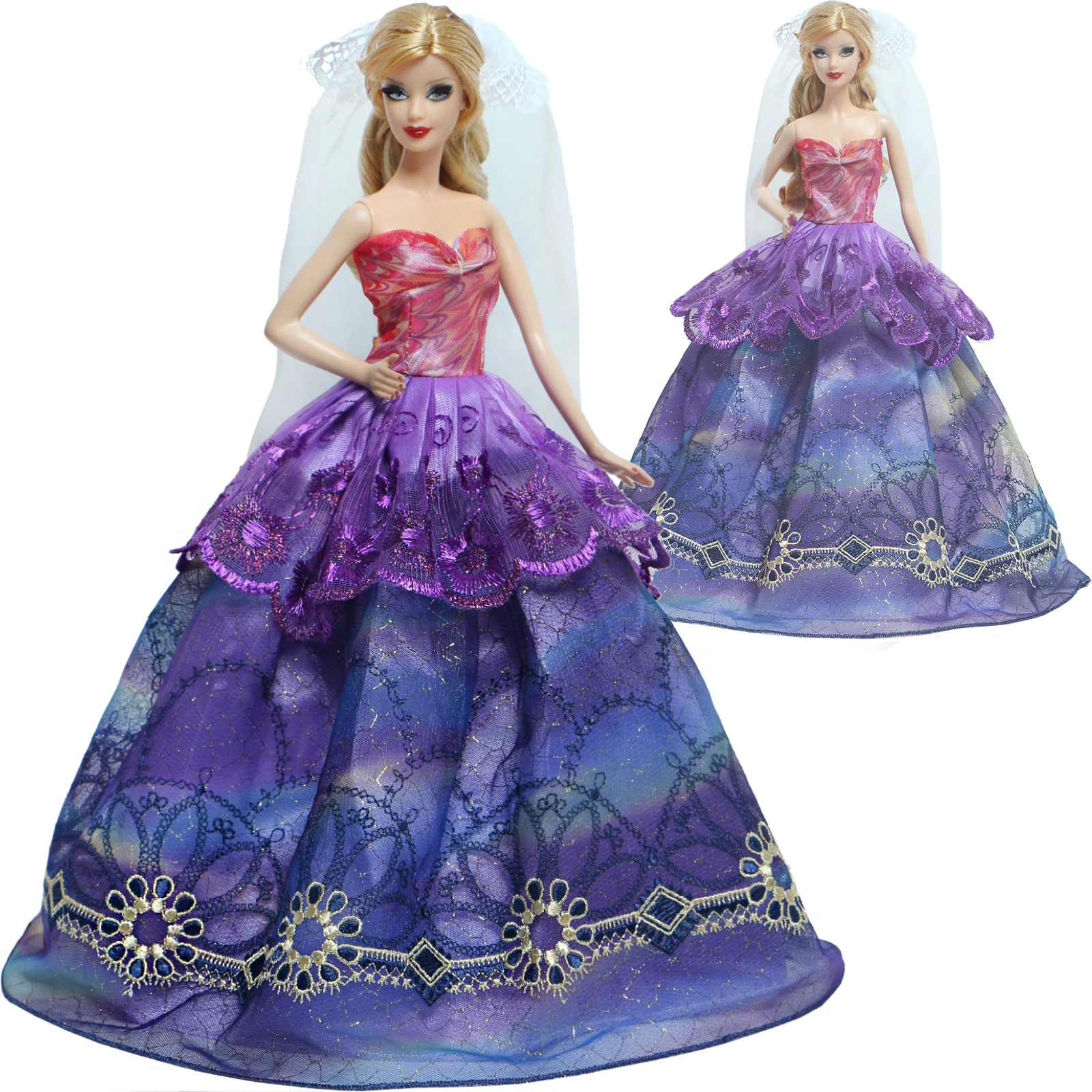 1x бальное платье в стиле принцесс элегантный Слои юбка вечерние одежда с вуалью