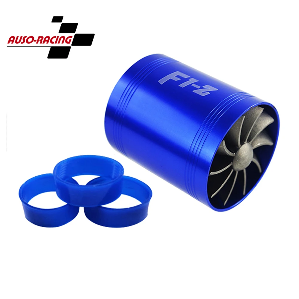 

JDM - F1-Z Double Turbine Turbo Charger Air Intake Gas Fuel Saver Fan Car Supercharger For Toyota Honda Chevrolet