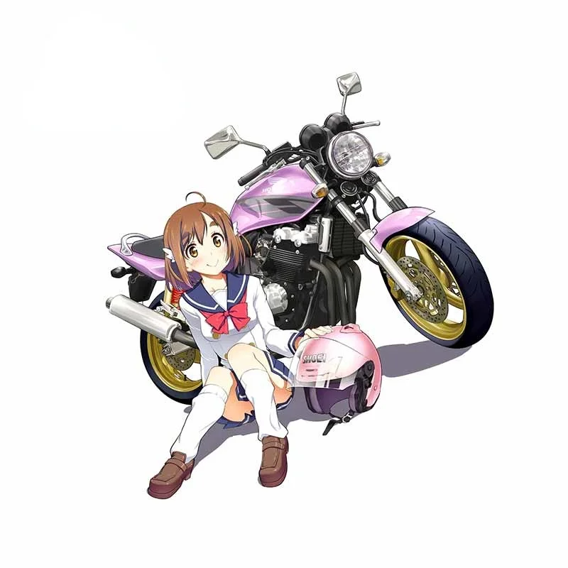 

Sunscreen Cartoon Girl Car Stickers Vinyl Material Waterproof Trunk Decoration KK13*12cm