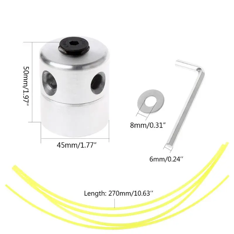 

Aluminum Grass Trimmer Head w/ 4 Lines Brush Cutter Head Lawn Mower Accessories