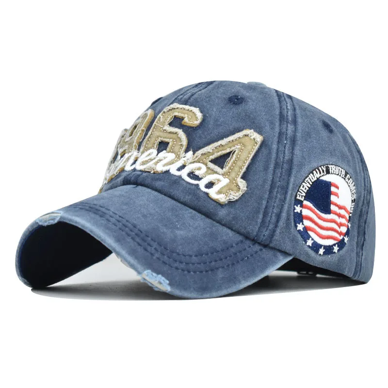 

Vintage Washed Denim Cap Snapback Embroidered Baseball Caps Men Outdoor Fishing Cap Cotton Casual Female Hat Dad usa hat