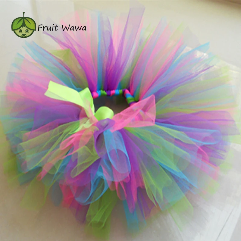 Лидер продаж Юбка пачка для маленьких девочек на день рождения Яркие цвета