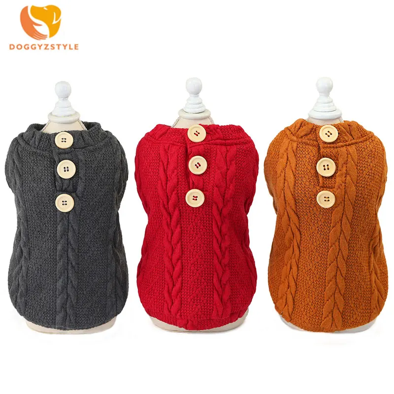 

New Pet Dog Clothes Sweater Autumn and Winter Woolen Cotton Vest Small Dog