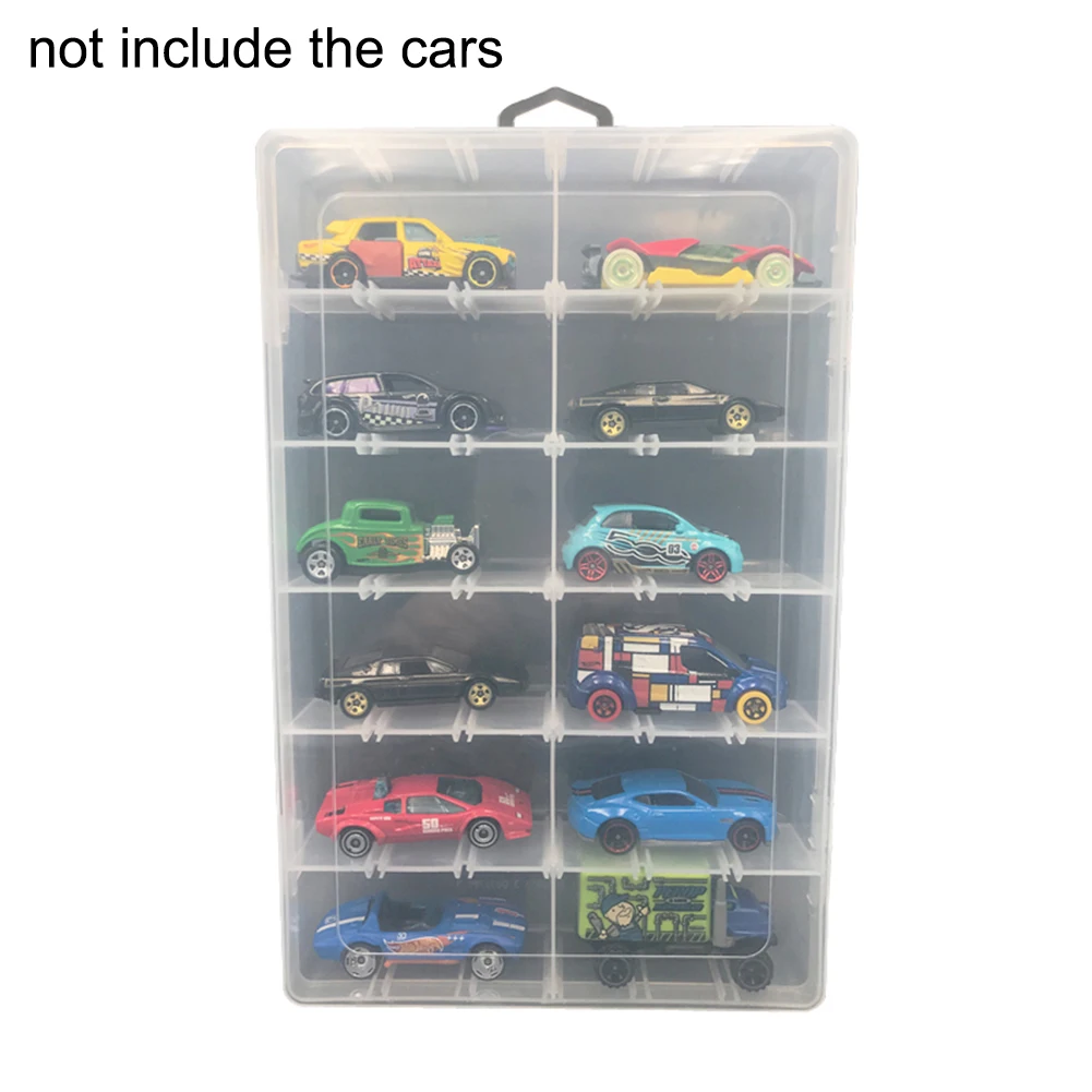 12 grids PVC Toy Car Display Boxes For 1:64 Model Car Toy Display Box Transparent Storage Cases Home Storage & Organization