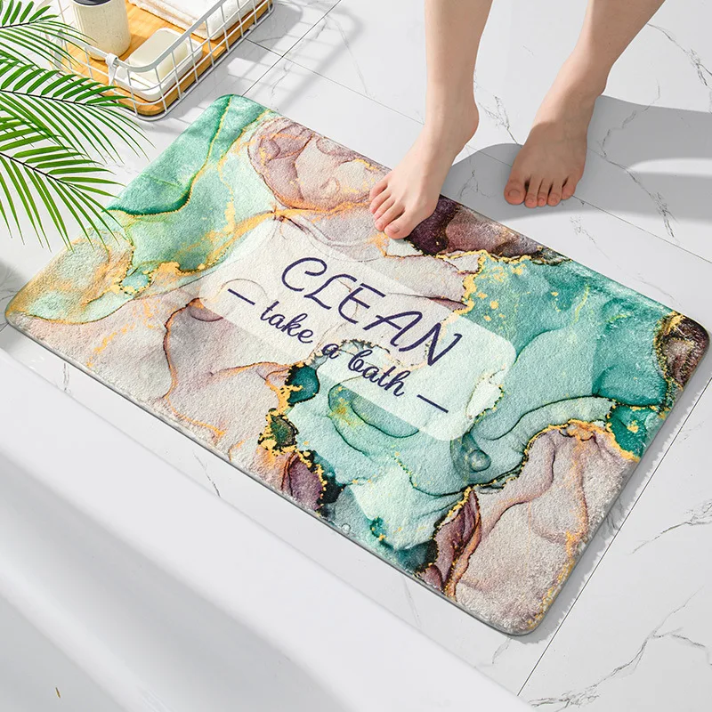 

European Style Simple Abstract Soft Mats Rugs Home Entrance Carpet Bedroom Toilet Bathroom Door Absorbent Non-Slip Foot Pad
