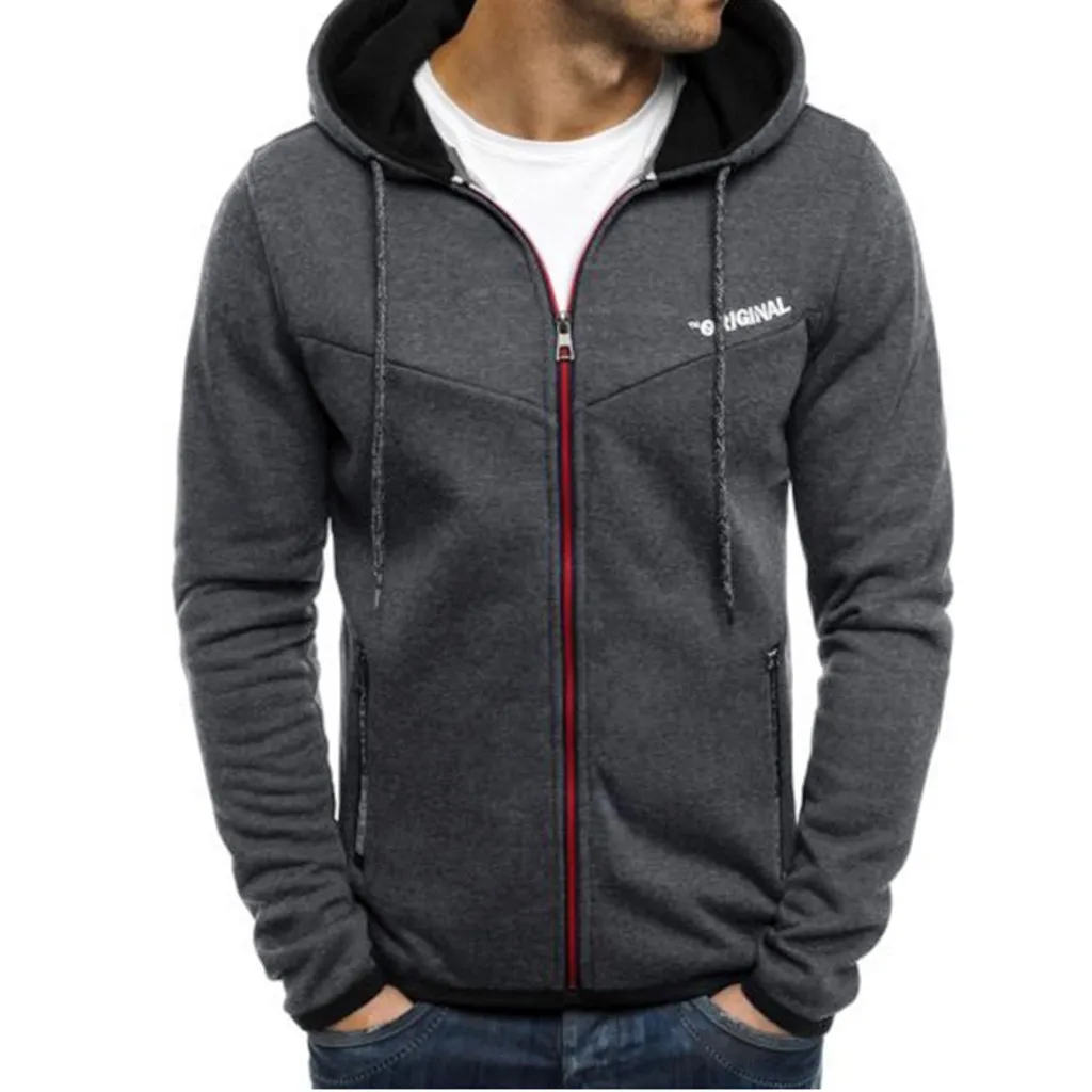 Мужская спортивная куртка на осень и зиму Повседневный пуловер молнии с принтом