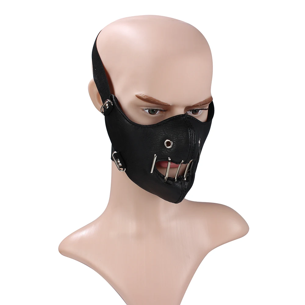 

Fashion motorcycle mask Motorcycle Punk Dust Masks Rivet Moto PU leather Riding Rocking Hip-hop For moto Coslplay