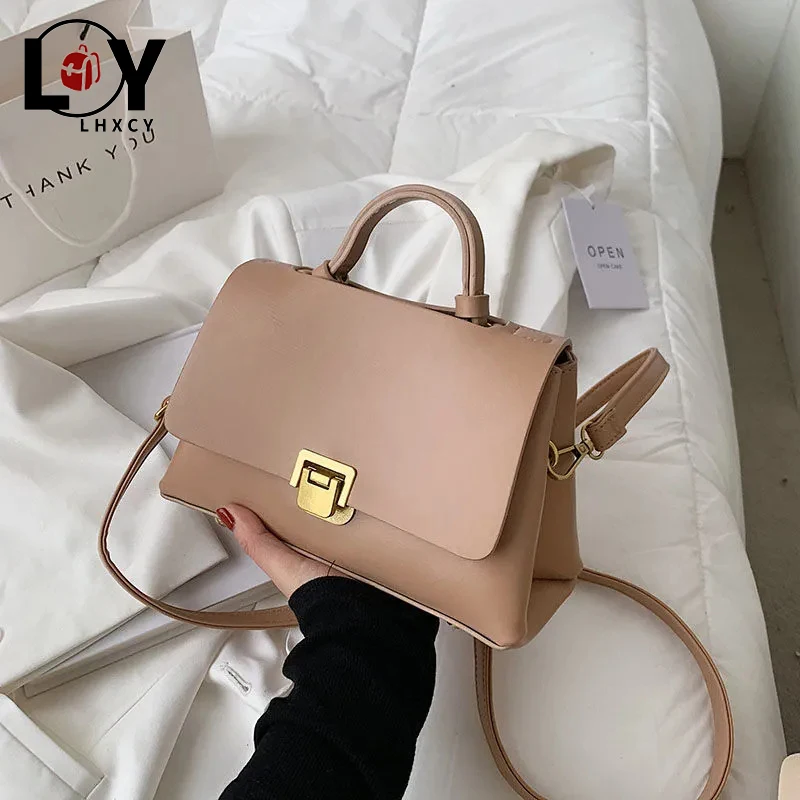 

LHXCY High Capacity Pu Leather Clamshell Luxury Designer Handbags Fashion Zipper Buckle Crossbody Bags Casual Soft Travel Bags