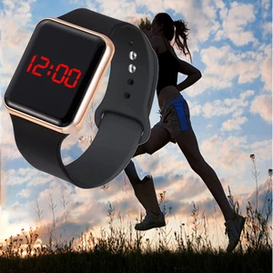 Часы наручные светодиодсветодиодный с силиконовым ремешком, унисекс, 2022