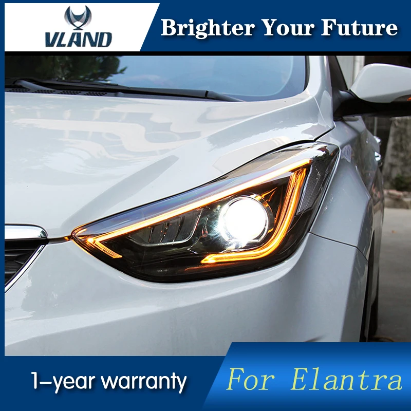 Автомобильная фара ангельские глазки для Hyundai фары hundai Elantra 2012-2018 Bi-Xenon объектив