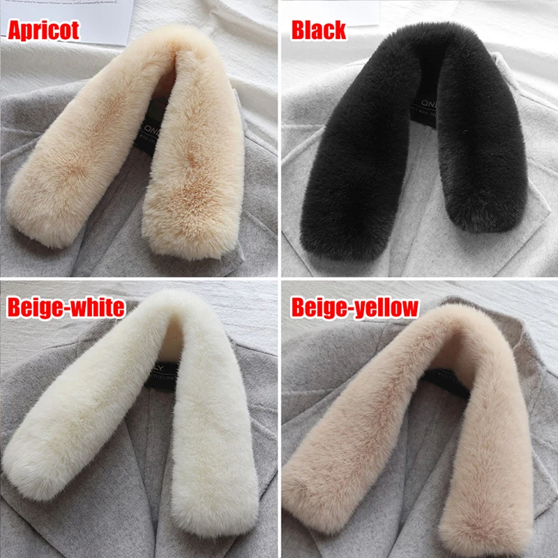 

Multicolor Fake Fur Bib Scarf Fashion Faux Rabbit Fur Scarf Winter Jackets Coat Fur Collar Winter Hood Fur Decor Shawl