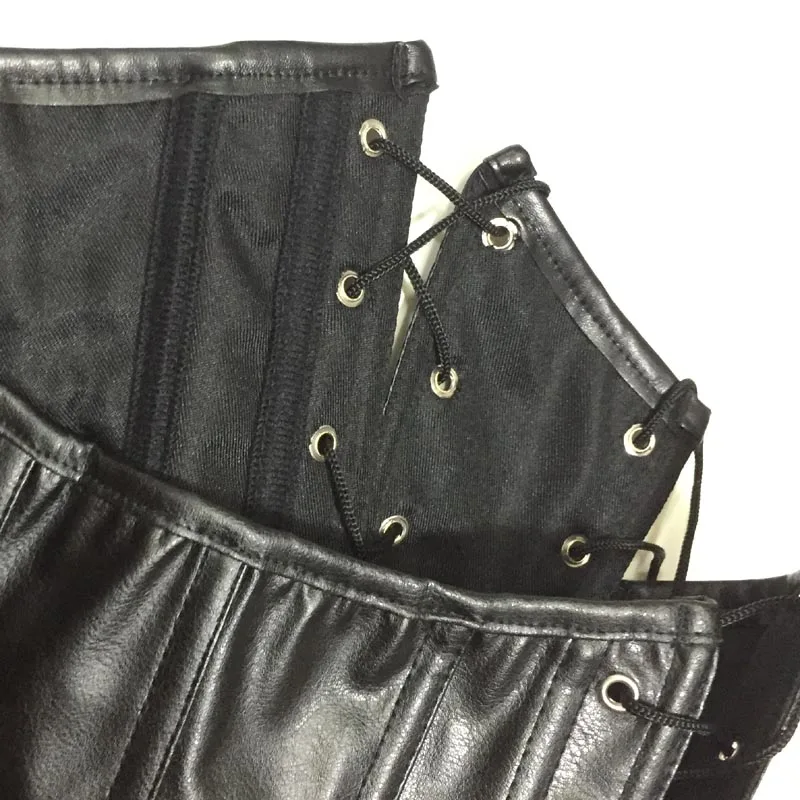 Сексуальный корсет бюстье из искусственной кожи с тремя способами шнуровки