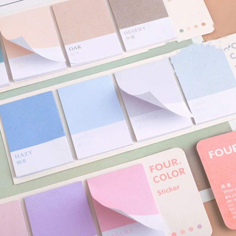 * Колесо из четырех цветов серии Kawaii милый липкий блокнот для заметок дневник