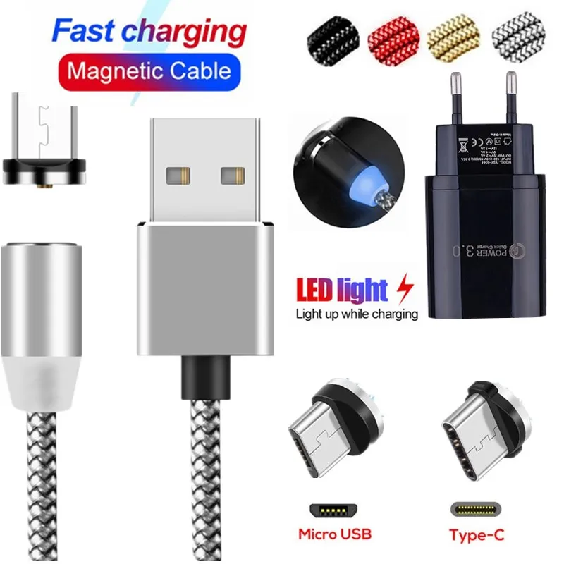 Магнитный кабель USB QC 3,0 зарядное устройство для быстрой зарядки для Meizu 1 6s 16xs note 9 mx7 mx6 c9 pro 6 6s m3e 7 15 16 плюс M3 M5 M6 Примечание m6c