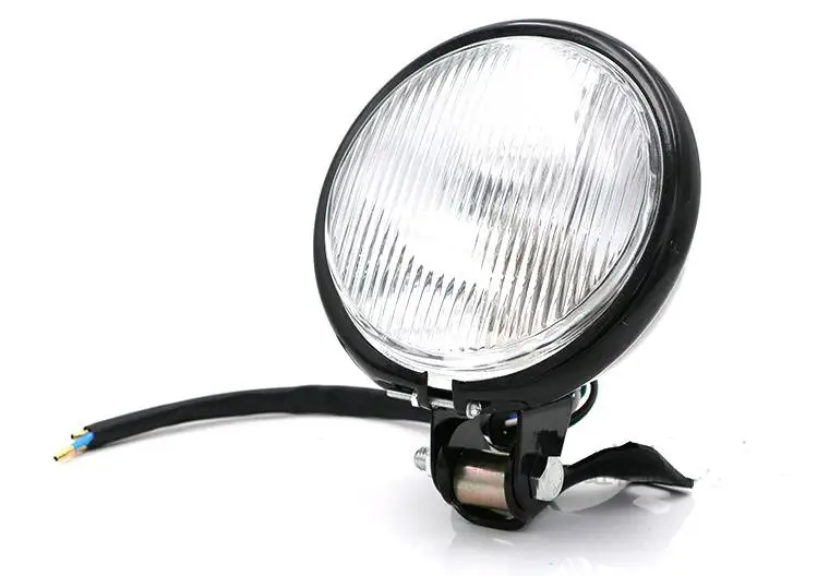 Ретро алюминиевая фара для мотоцикла 12В черная лампа дальнего/ближнего света CG125