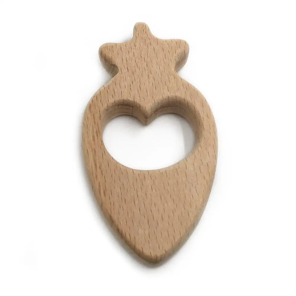 C055 Beech Wood Прорезыватель Мультяшные деревянные животные Детский Прорезыватель игрушка безопасный новорожденный дети Прорезыватель игрушки Жевательная из силикона бусы Товары для малышей - Цвет: C055