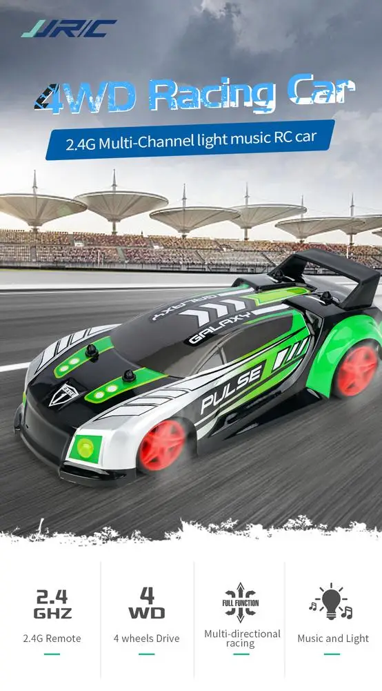 

Q89 1:20 Remote Control Car Four-wheel Drive Racing Car with Light and Music