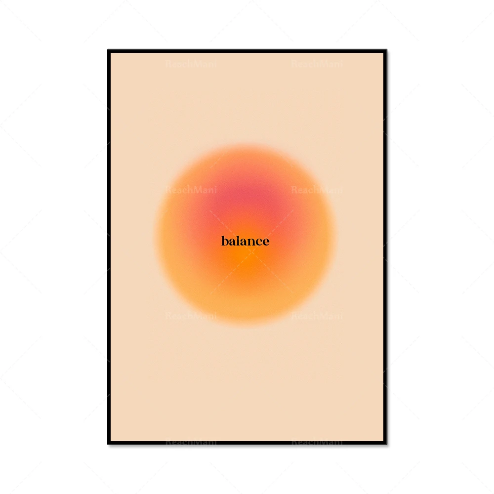 Градиентное искусство принт ореола цитата осознанности ретро-градиент баланса