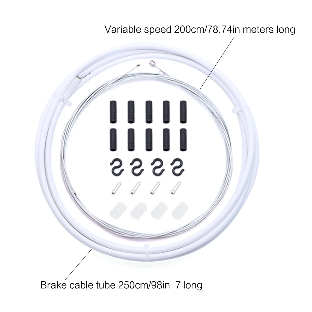 

Bike Brake Cable Shift Set Hose Replacement Kit White For Moutain Road Bike Cycling Repairing Bike Brake Cable Shift Set